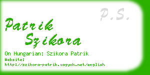 patrik szikora business card